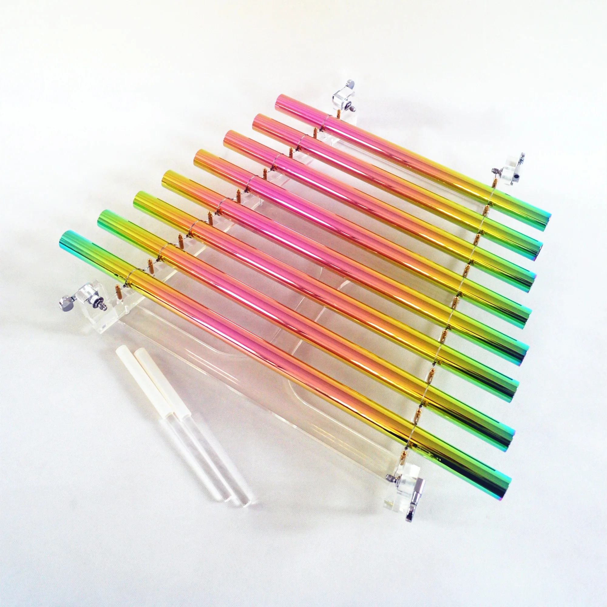 Titanium Plated Crystal Singing Harp Chakra Notes 432hz 440hz Quartz Sound Harp Musical Instrument Crystal Harp