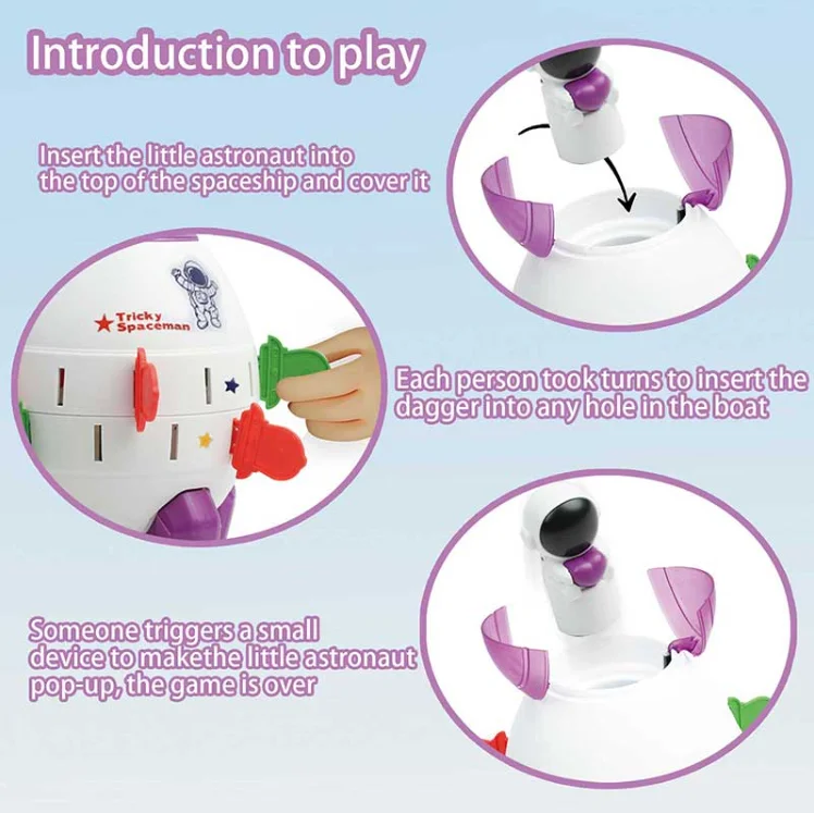 Astronaut rocket shape pirate bucket inserted sword novel tabletop parent-child interactive game prank creative board game toys