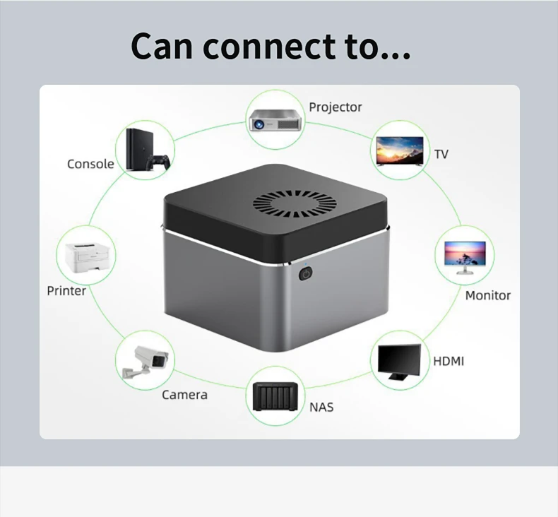 Hot Sale Sharerdp Mini PC J4125 8GB Pocket Mini PC Win-dow10 Linux Barebone Pocket Mini PC for Gaming