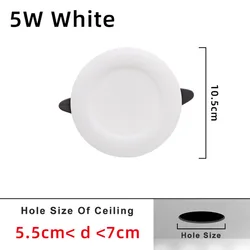 220V Three Colors Changeable LED Downlight Recessed 5W LED Spotlight LED Ceiling Lights Indoor Lighting Warm White Nature White