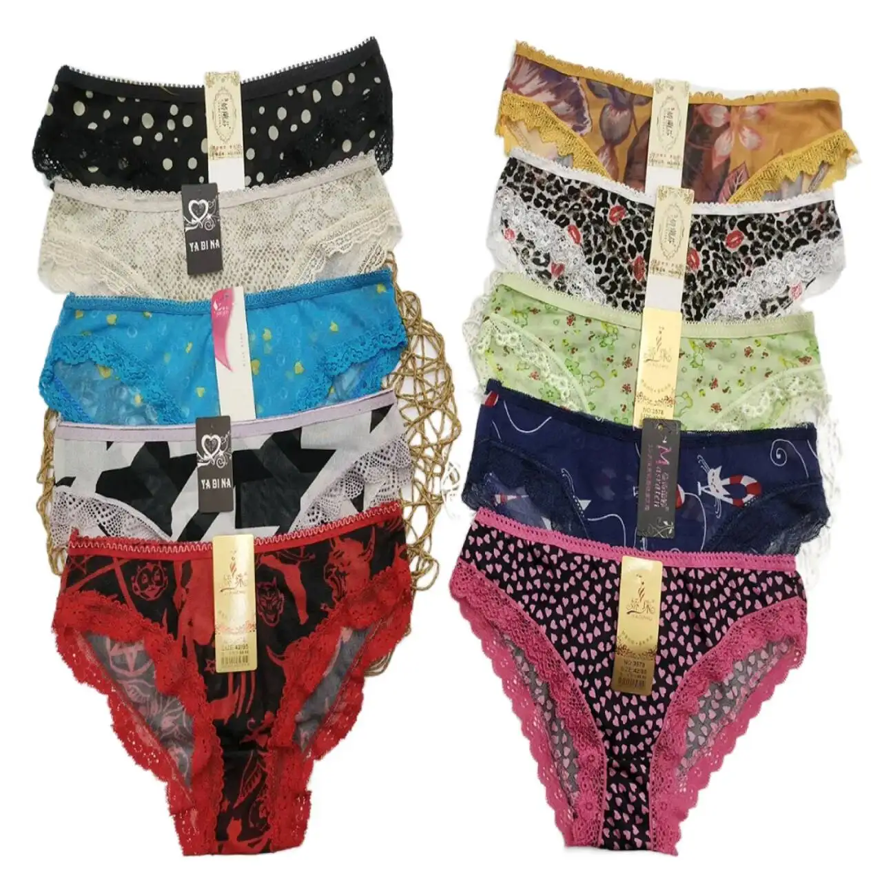 0.25 Dollar Model LAS195 Waist Free Wholesale Breathable Floral Plus Size Panties Ladies Lace Lingerie Women Underwear