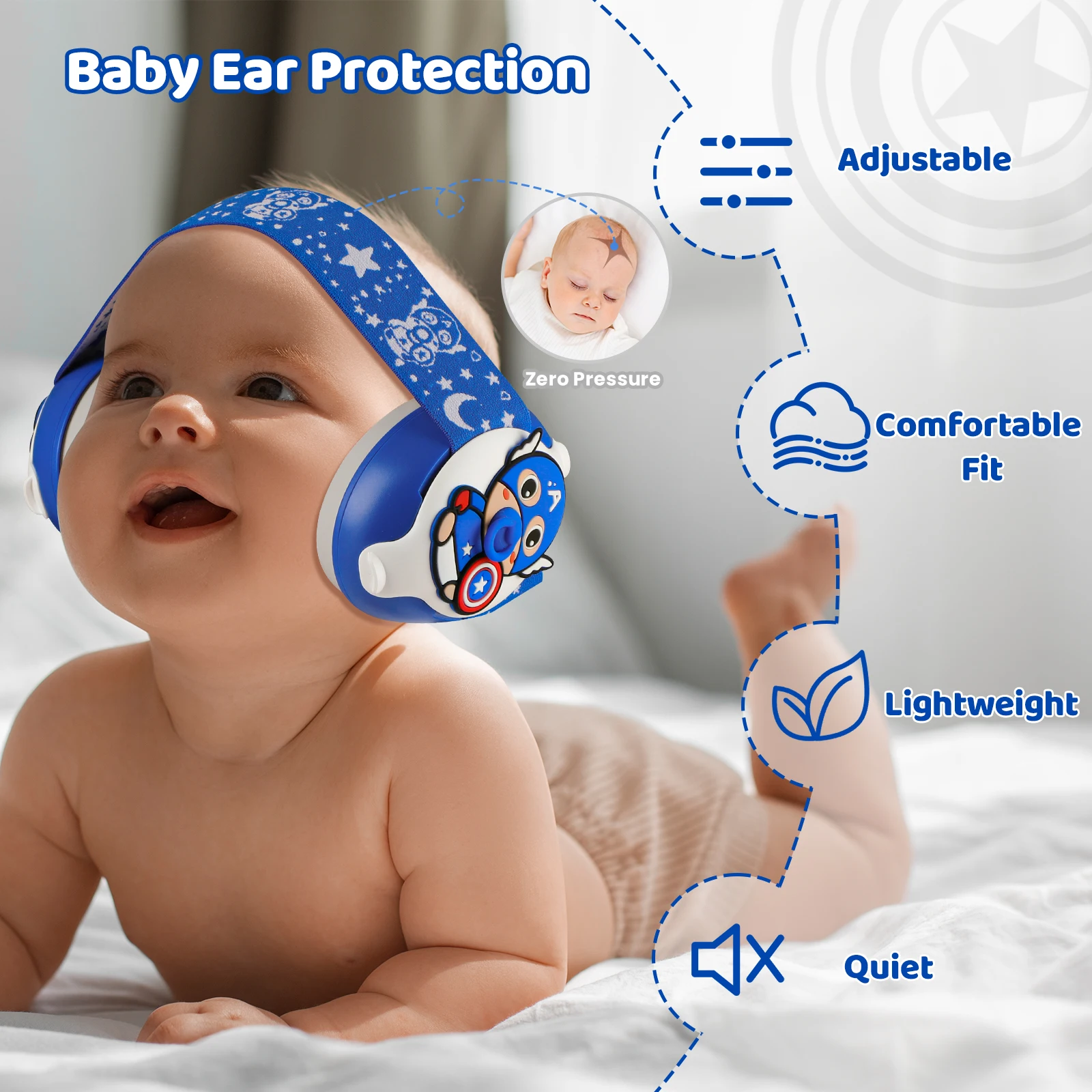Kid Headphones Noise Cancelling Baby Ear Defend Silicone Sleep Hearing Protection Adjustable Babi Earmuff