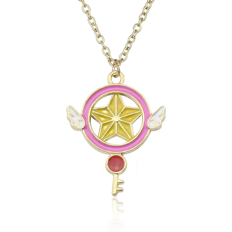 Anime Cardcaptor Sakura Sailor Moon Cartoon Card Captor Heart Wand Cat Rabbit Bird Necklaces