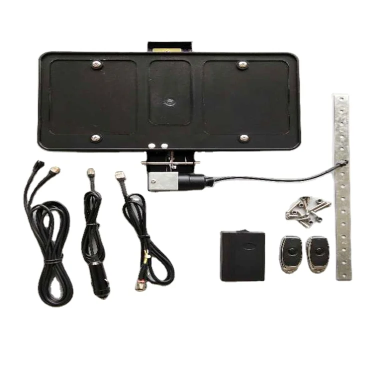 Black high-tech retractable electric license plate holder