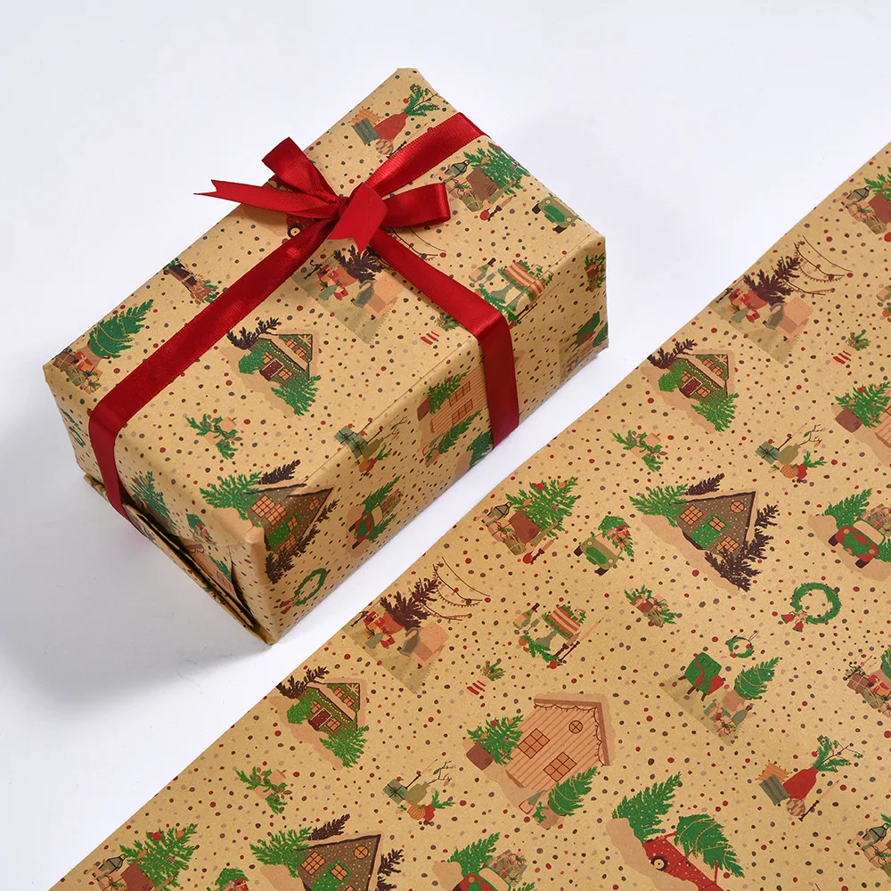 Wholesale Gift packing paper roll Christmas custom gift wrapping paper