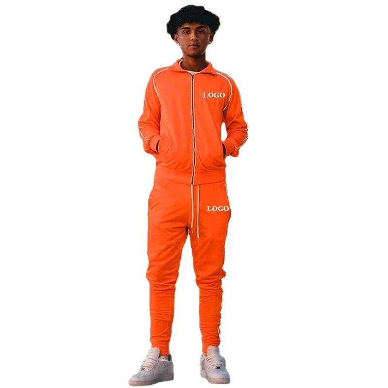 Top Quality 3m Reflective Side Stripe Tracksuits Men Slim Fit Zipper Sweatsuits