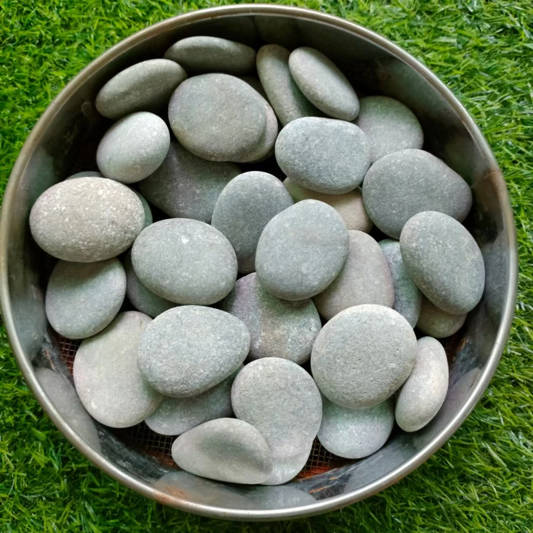 High quality 3-5cm grey cobble paving stone natural river beach pebble and cobble stone for Garden paving