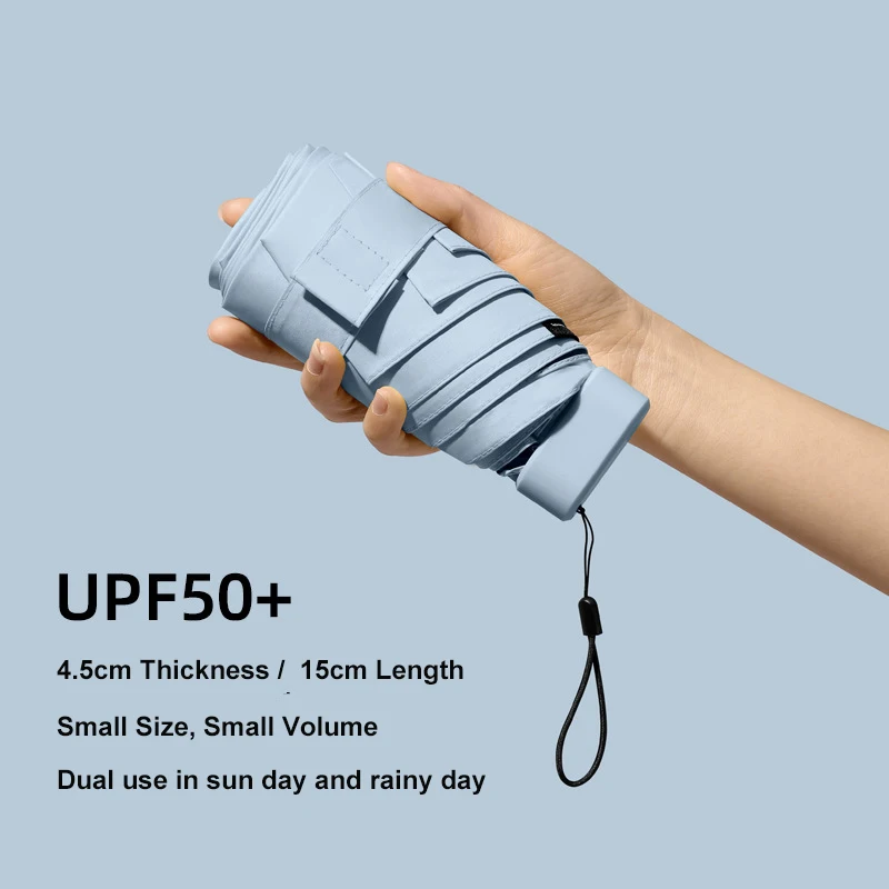 OK Umbrella GRS Certified Small Size Flat handle Mini Pocket Durable 6 folding Umbrella Custom Logo