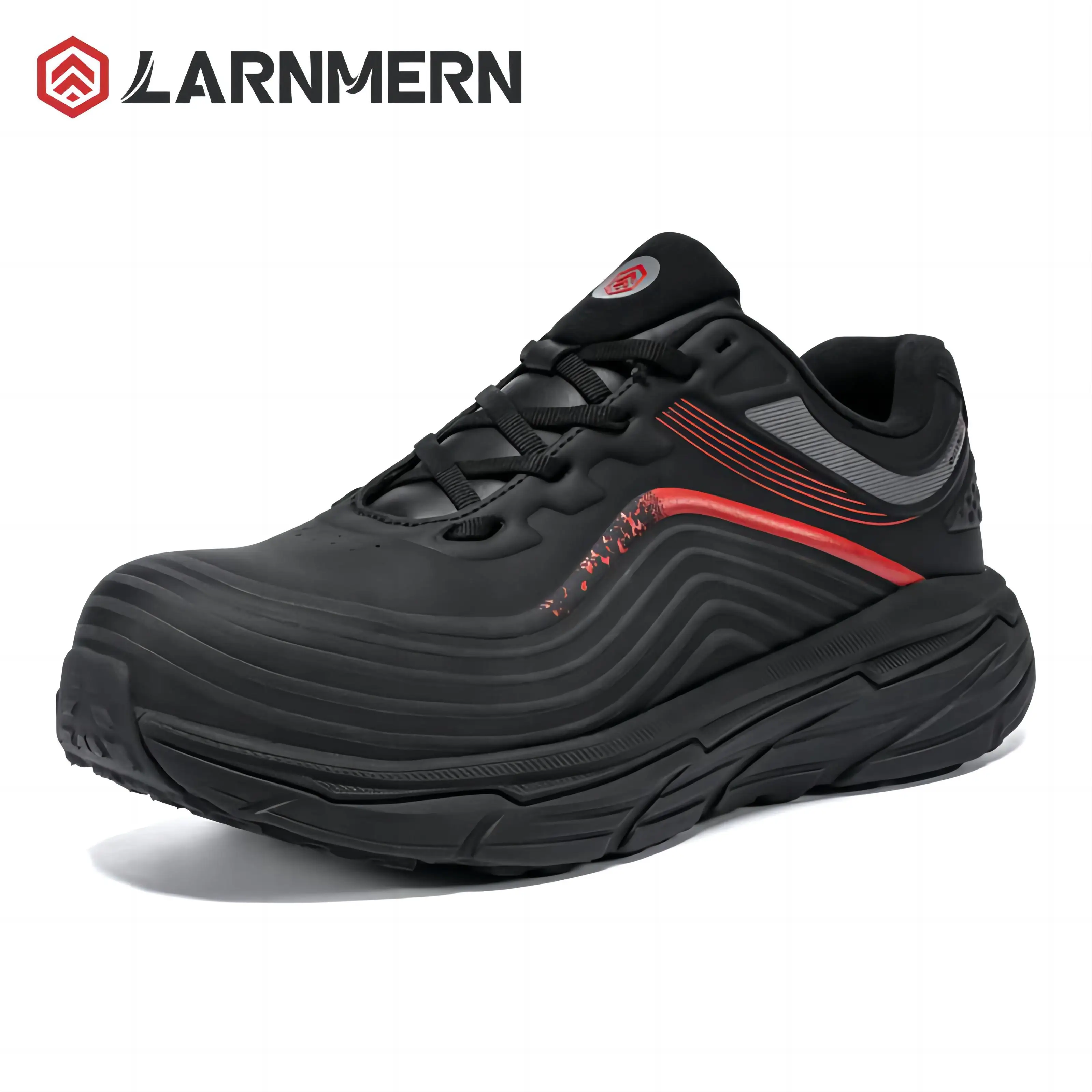 LARNMERN Steel Toe Safety Shoes Men Lightweight Fashion Safety Work Shoes Black EVA Winter Shoes Puncture Proof Anti-smash Steel