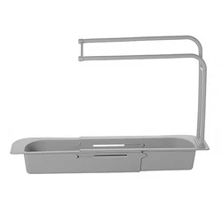 Wholesale Kitchen Accessories Multifunctional Folding Sink Shelf  Washing Soap Sponge Storage Basket Faucet Holder Drain Rack