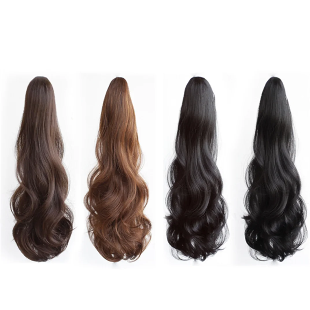 Новый парик для конского хвоста, тигровый зажим, волнистые вьющиеся длинные волосы, зажим для конского хвоста, химическое волокно, зажим для завивки конского хвоста