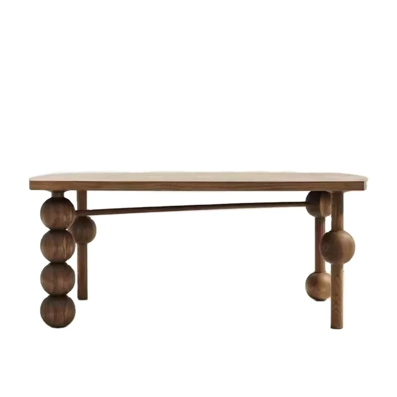 Minimalist style  solid wood round dining table side table modern