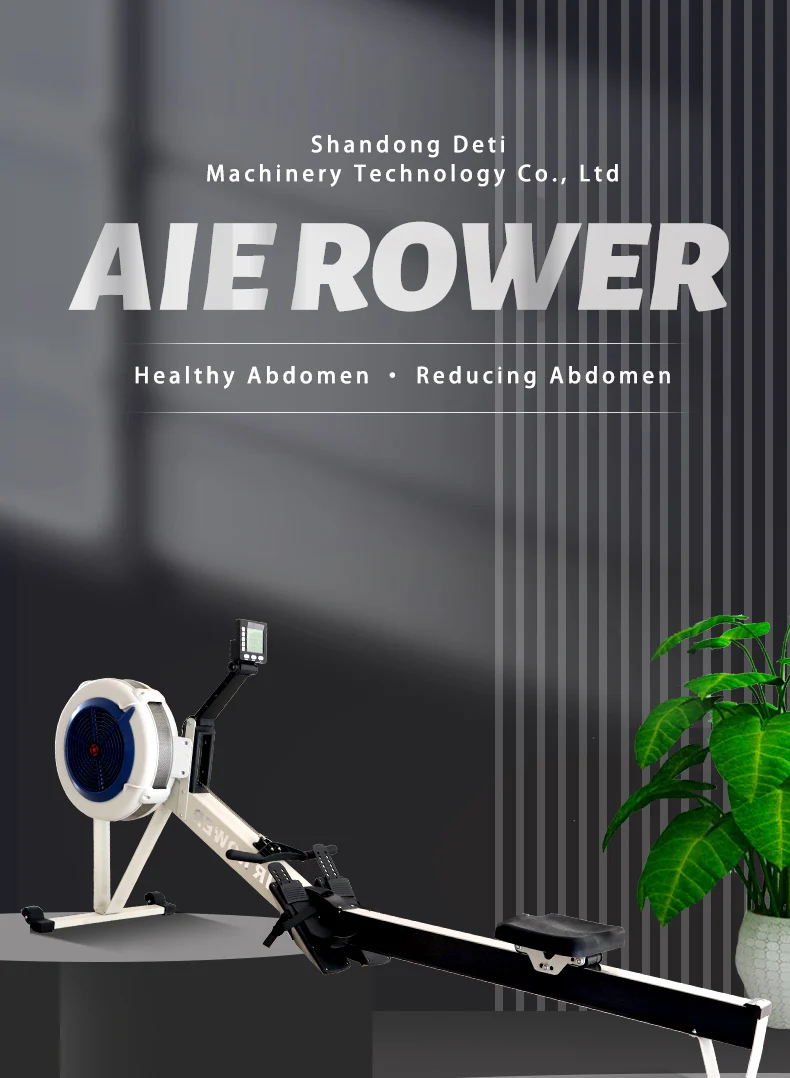 Wind resistance rowing steel machine for home and gym fitness workouts