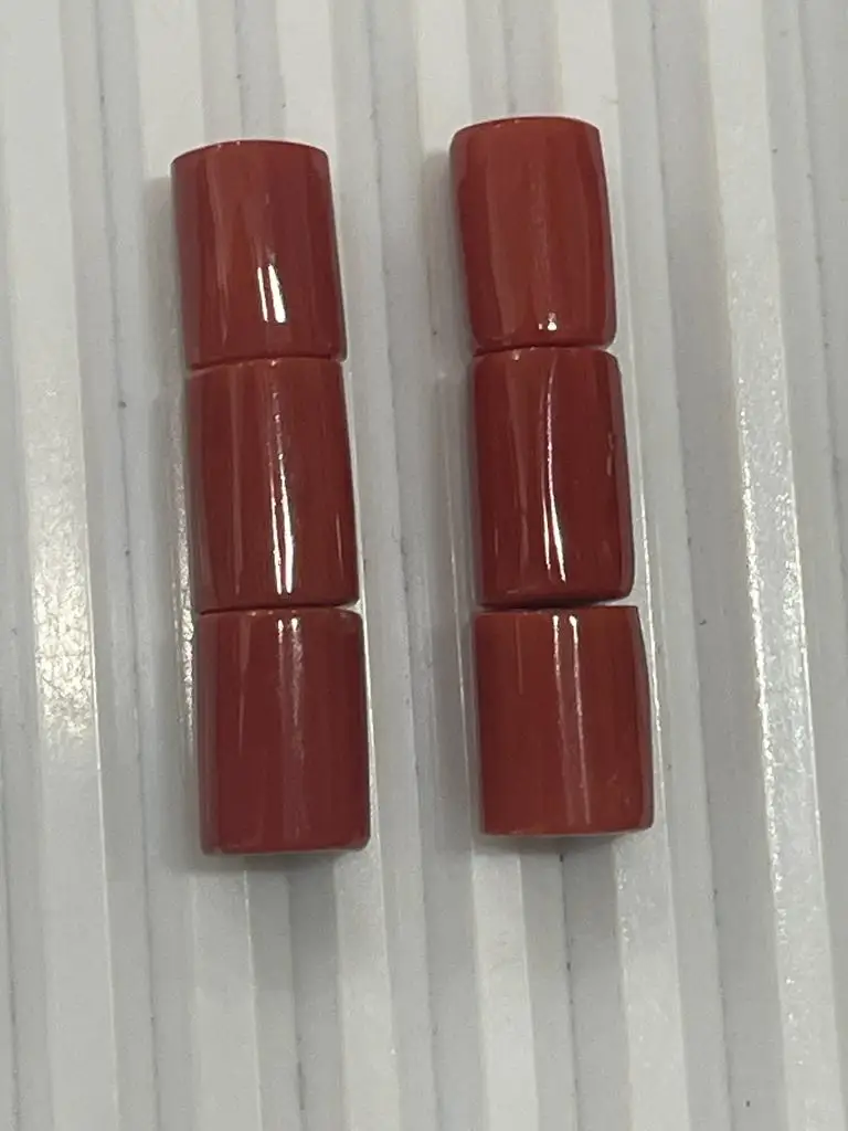 Natural Italian Red Coral Tube Shape Loose Gemstones Deep Sea Red Coral Gemstone AA+ Top Quality Ring Size