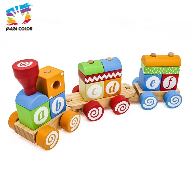 Ready To Ship educational wooden train toys for toddlers W04A393