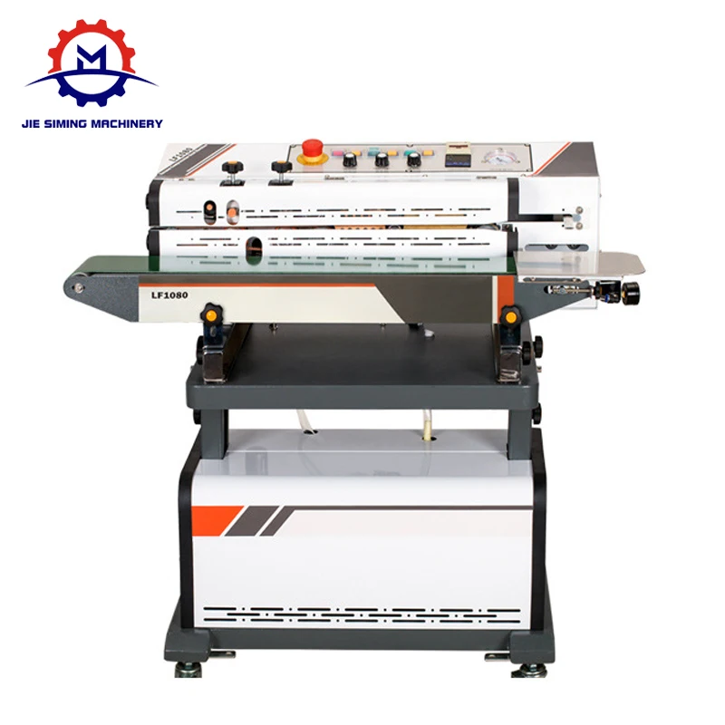 Vertical Continuous Air Suction Band vacuum Sealer with date printing