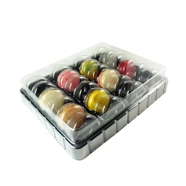 
Clear Plastic Clamshell Food Packaging Macaron Pp Blister Tray With Lid 