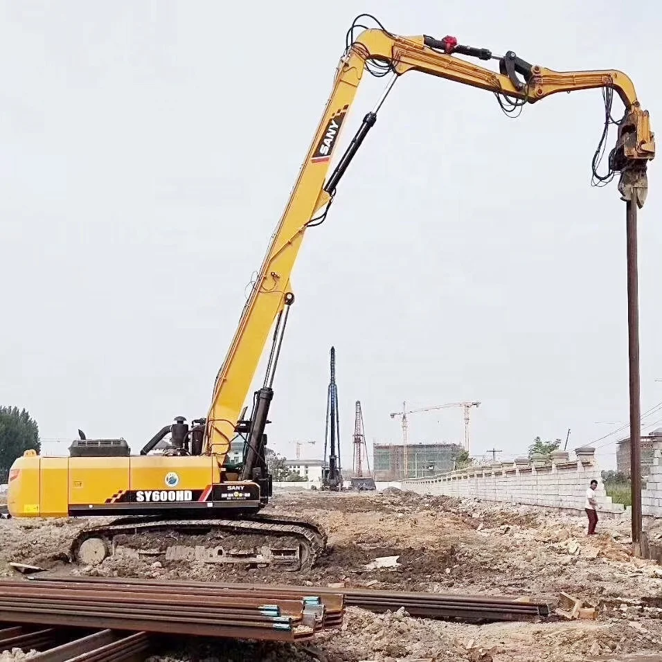 steel pile driving for foundation project for S370LC-V excavator