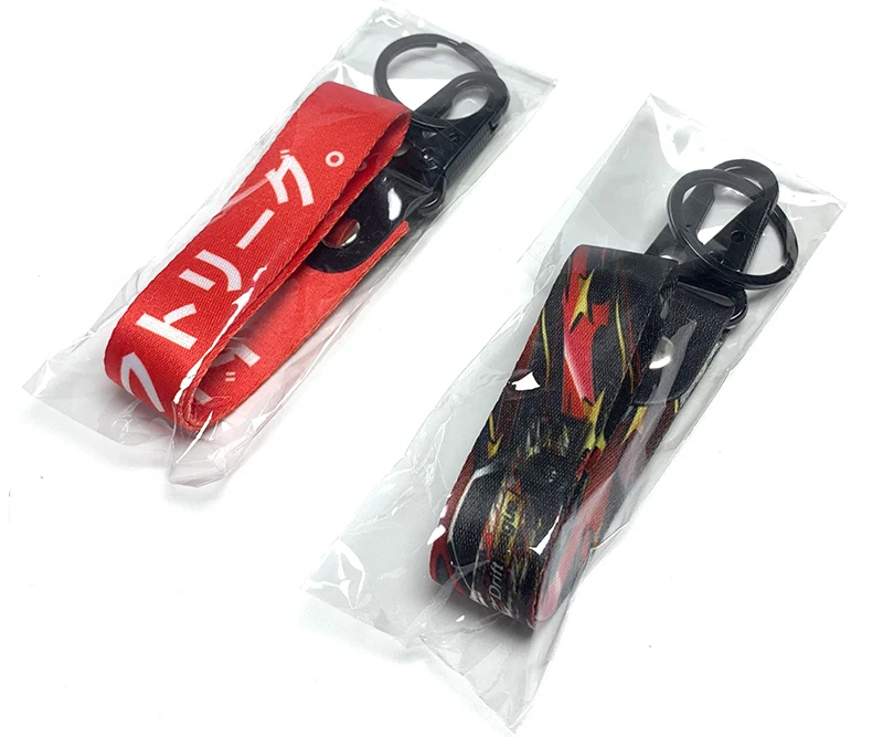 Manufacturer Wholesale Customizable Leather Keychain Sublimation Logo Motorcycle Blanks Red Wrist Keychain