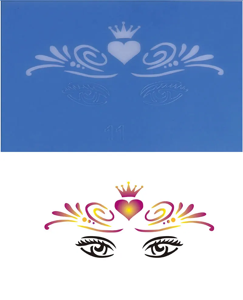 PET reusable mylar stencil for airbrush tattoo and face paint