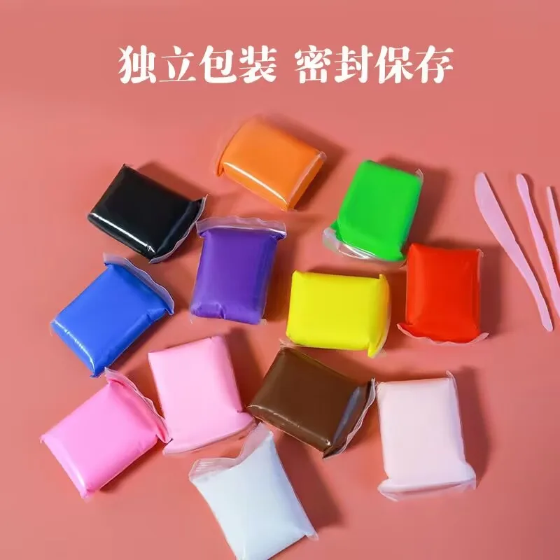 12/24/36 Colors DIY Super Light Modeling Air Dry Polymer Clay Baby Care Air Hand Foot Inkpad Drying Soft Clay