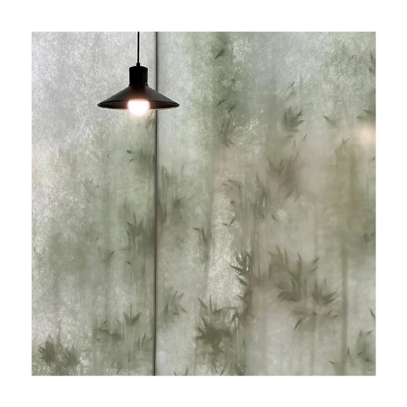 Bamboo Shadow Plant Translucent Ice Crack Board Resin Silk Board Ice Fog Cloud Silk Board Ceiling Partition Background Wall