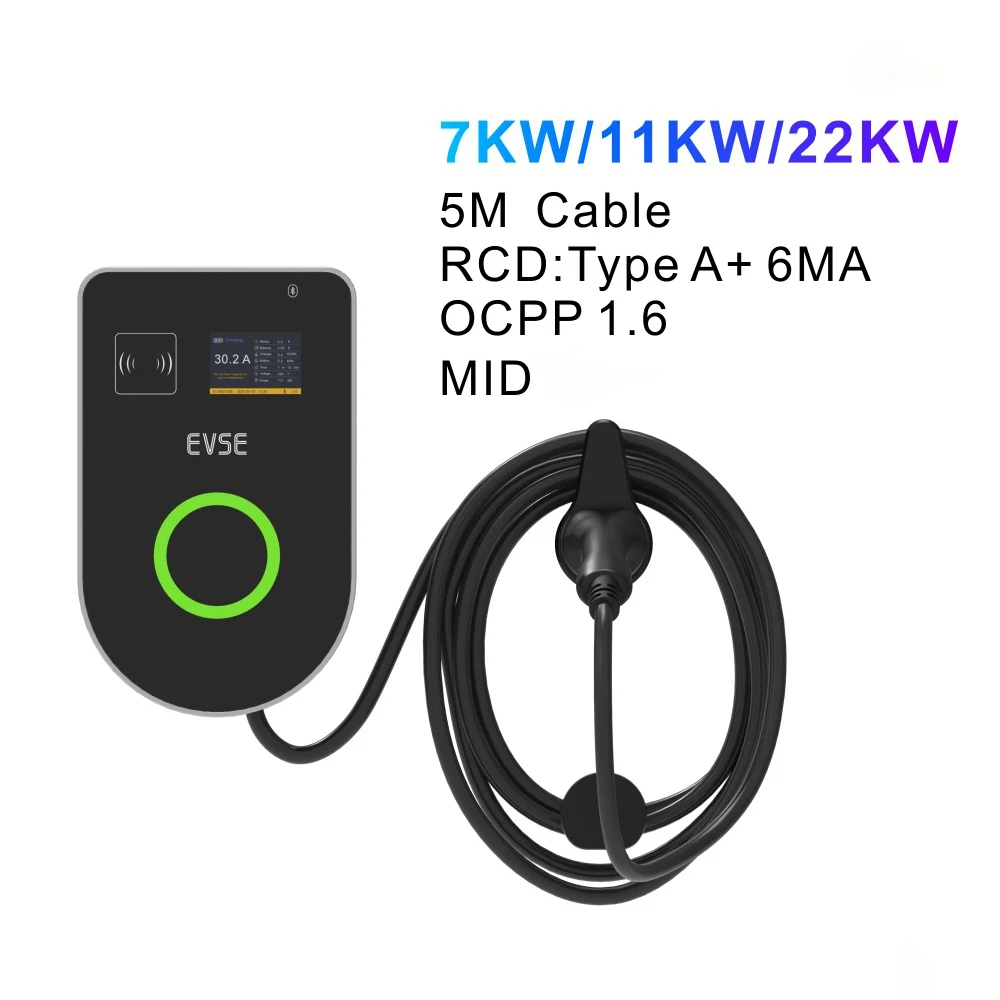 Electric Car EV Charger Adapter 11Kw Cable Level 2 Intelligent Charging Piles Wallbox 7kw Dc Charging Station with 3 phase