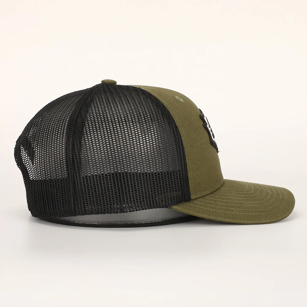 Oem Wholesale Custom High Quality Design Your Own Logo Cotton Mesh Hat Sports Gorras 6 Panel Rubber Patch Embroidery Trucker Cap