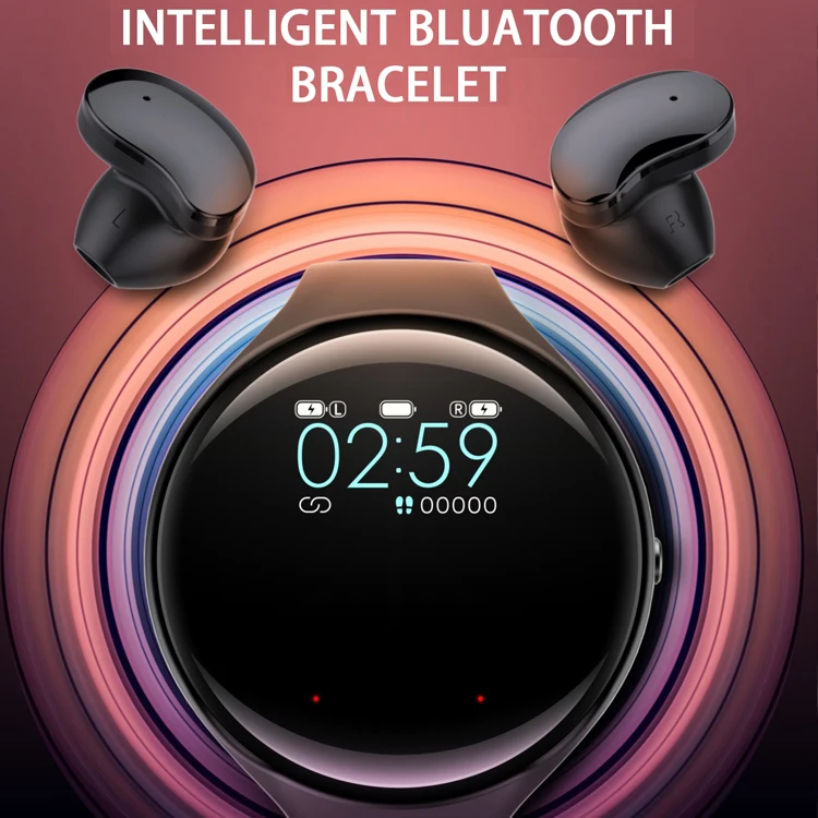 Customize Logo Nfc Voice Control I 12 Double Stereo Tws Smart Watch Earphone Bluetooth Wireless Tws Watch With Earbuds