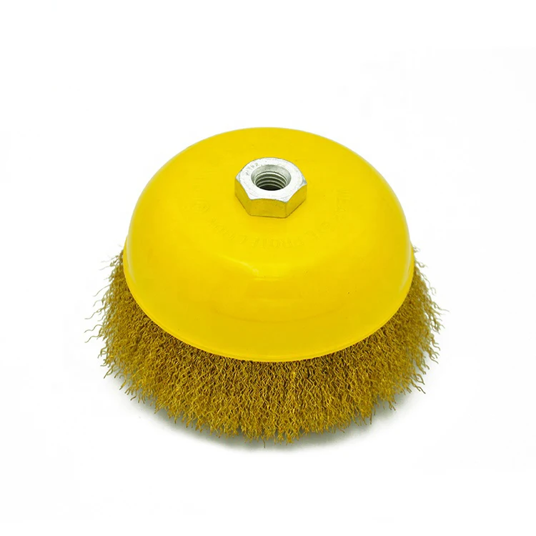 
Durable brass wire wheel sweep brushes 12500 RPM copper wire cup brush with nut 