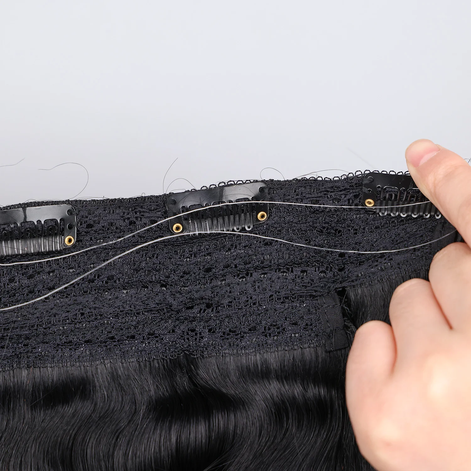 Silky Straight Clip in Hair With Fish Line One Piece Halo Invisible Headband Wire Remy Halo Hair Extensions Human Hair