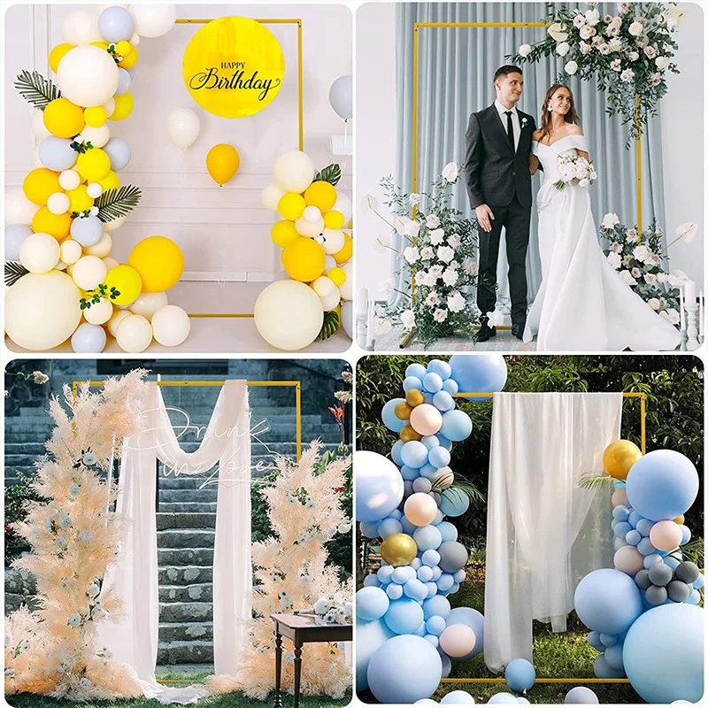 Luxury Heavy Duty Wedding Entrance Metal Arch Walk Through Frame Wedding Decor Blue Wedding Flowers Arch For Ceremony