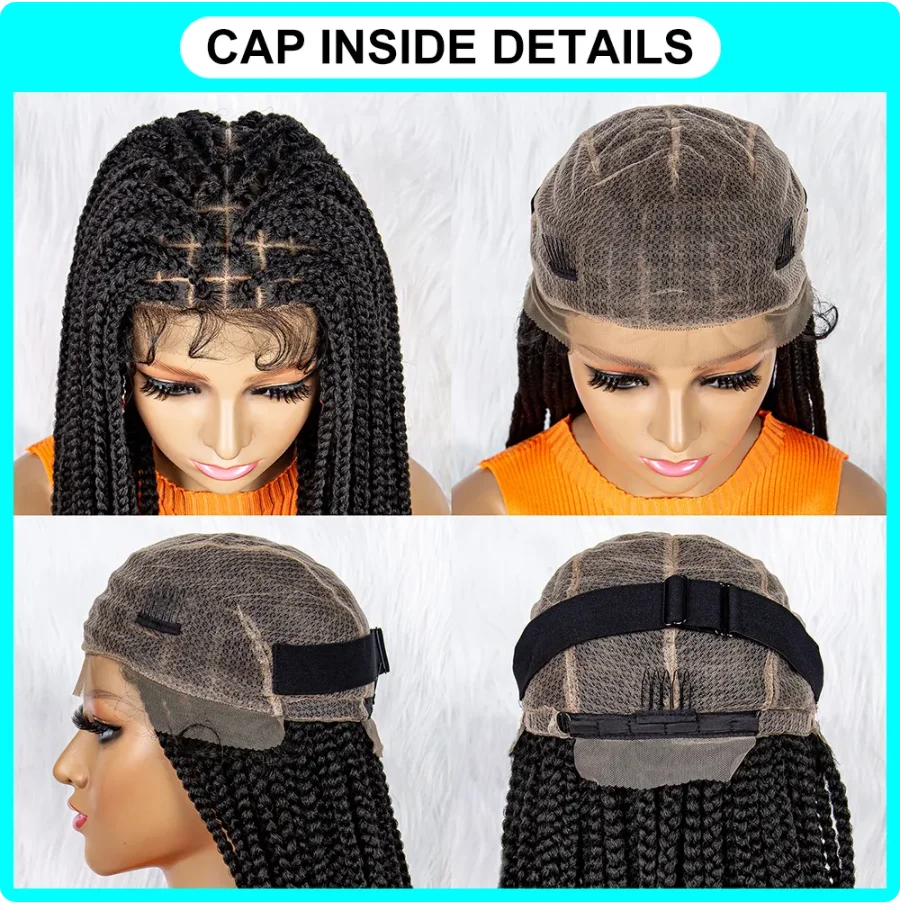 Synthetic Lace Front Braided Wigs Knotless Box Braids Wig With Baby Hair For Black Women Full Lace Wigs Braid African
