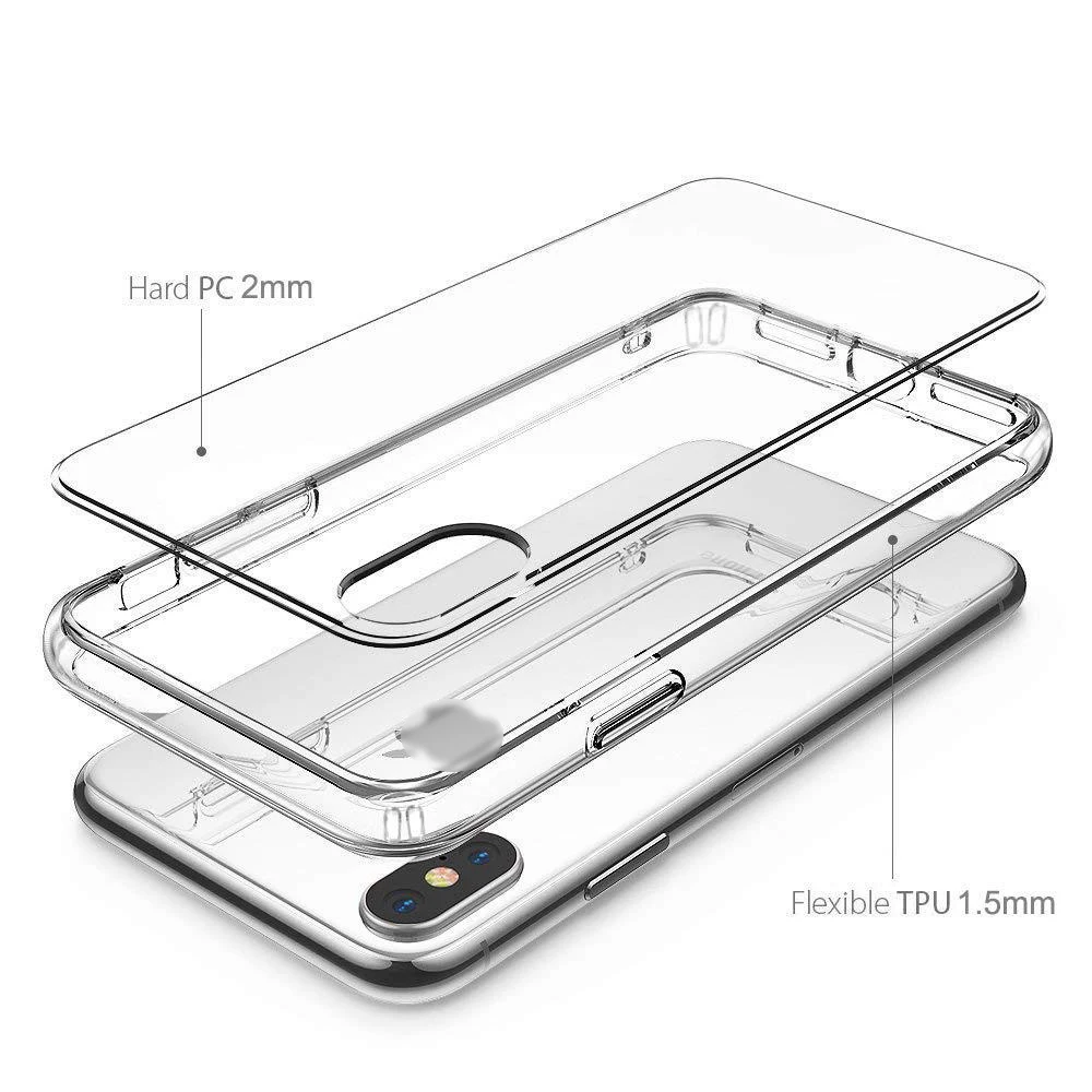 for iphone case Reinforced Cushion Shockproof TPU Phone Case for iPhone Xs/Xs Max, Rigid Back Panel
