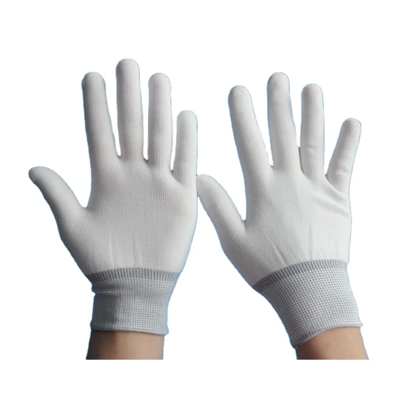 Белые перчатки wortk polyliner 13 калибра с хорошей посадкой