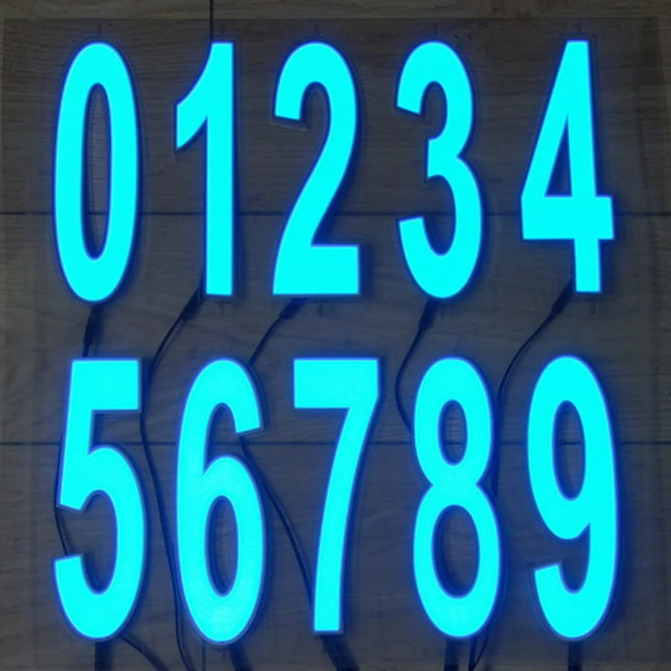 Large Size Flexible Customized EL Panel Backlight 0-9 shape Wonderful Flashing Sheet EL Light Up Led EL Numbers