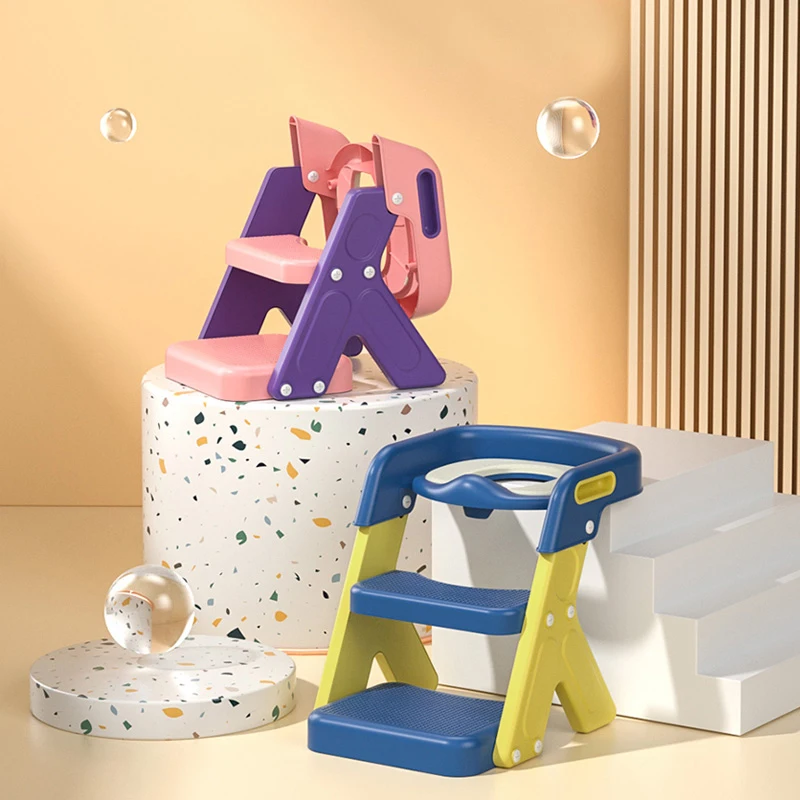 New Release Wholesale Baby Potty Seat Foldable Baby Potty Trainer Soft Seat With Step Stool Ladder