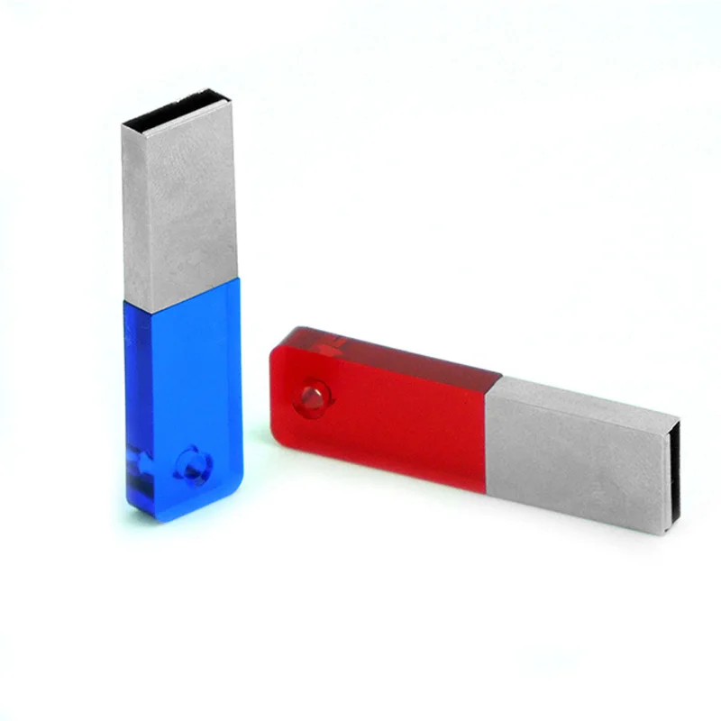 Usb Flash Drive Pendrive Stick 2gb 4gb 8gb 16gb 32gb 64gb 2.0 3.0 Crystal Custom Red Blue White Metal Oem