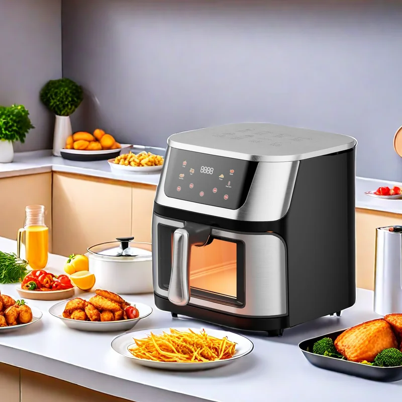 Stainless steel square visible large capacity electric oven oil-free healthy air fryer factory direct delivery wholesale OEM 10L