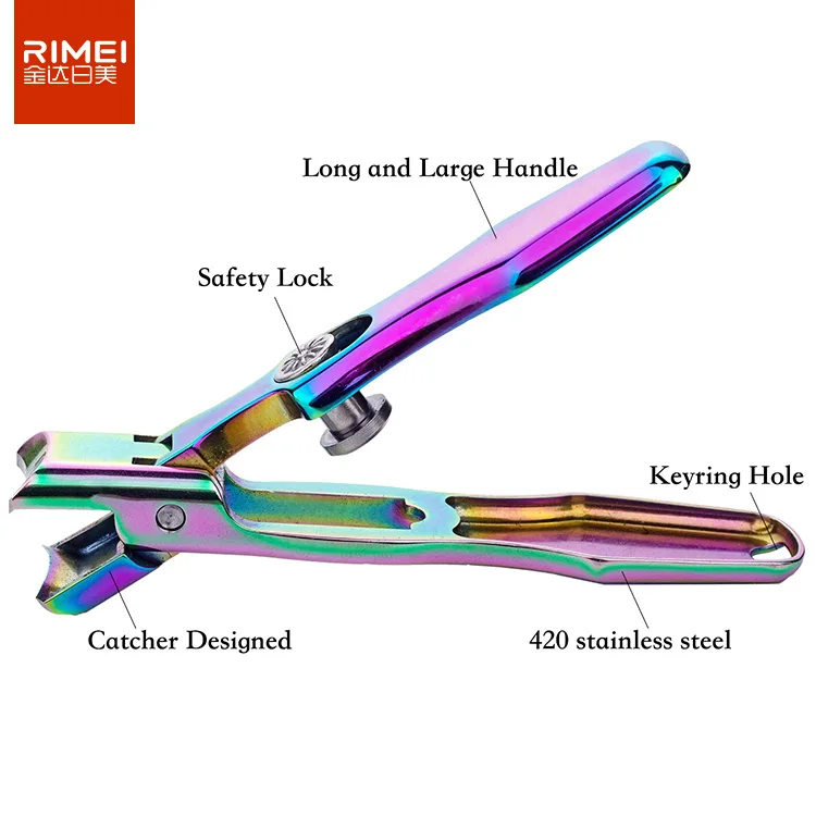 RIMEI Colorful Manicure Cutters Nail Clipper Set Household Stainless Steel Nail Clippers Set Pedicure Nail Scissors Tool