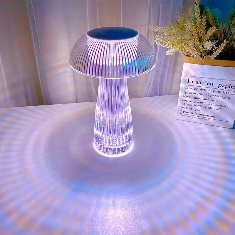 china new home Bedroom creative led touch remote control crystal mushroom table lamp