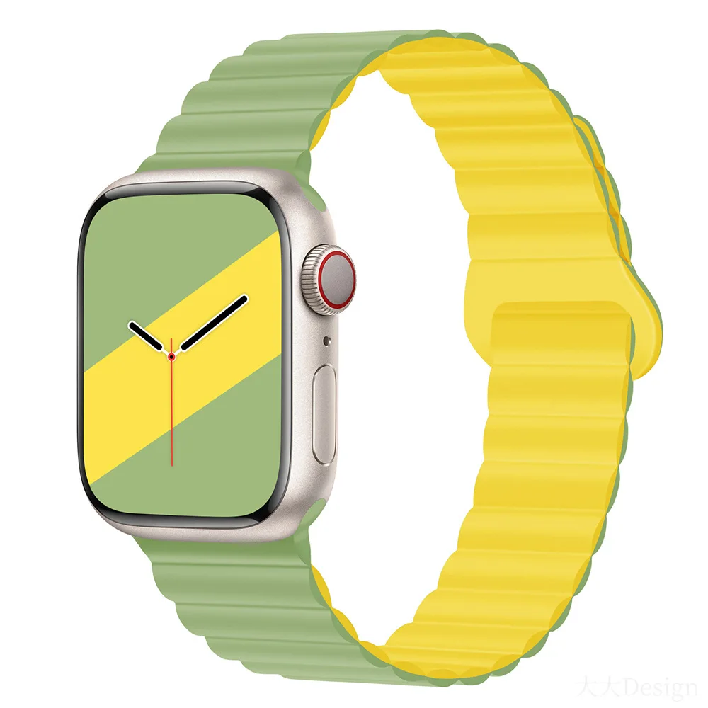Магнитная силиконовая Петля спортивный резиновый ремешок для часов iwatch 38 мм 40 42 44 сменный