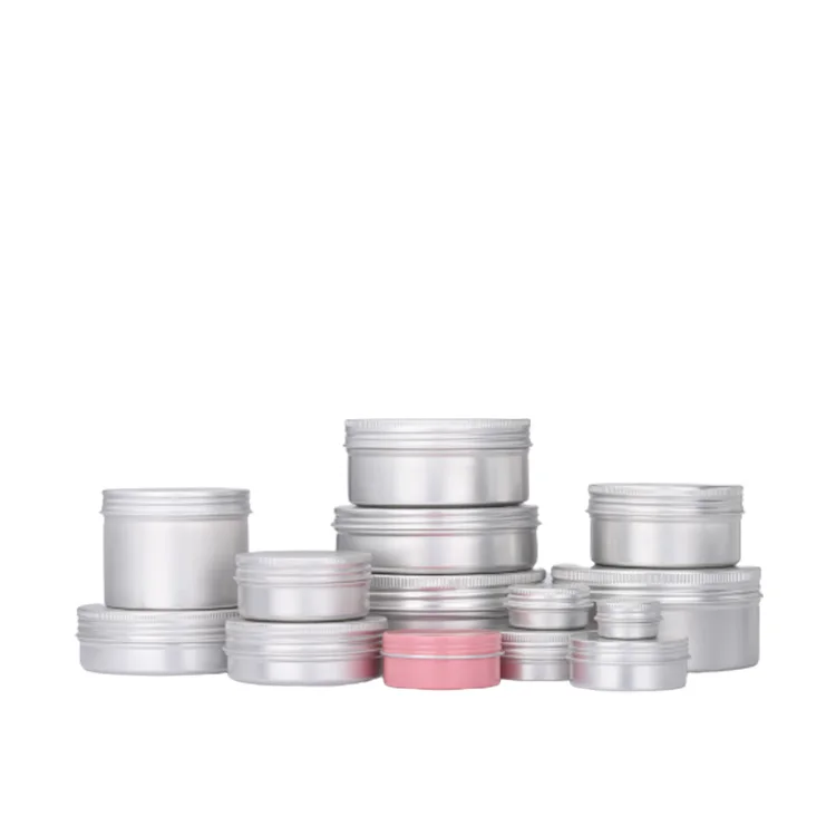Wholesale 5-1000g custom empty aluminum tin can with screw lid for tea, hair wax, cosmetics