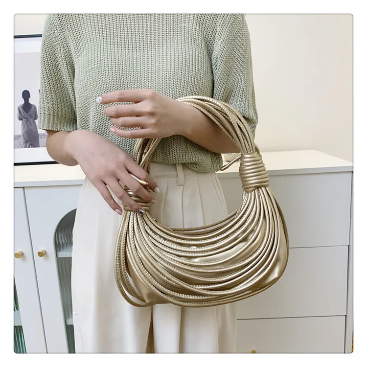High quality Arrival Ladies Hand Bags Half Moon Cable Shape Women Underarm Bag Fashion Cute Lady Unique Purse Womens Handbags