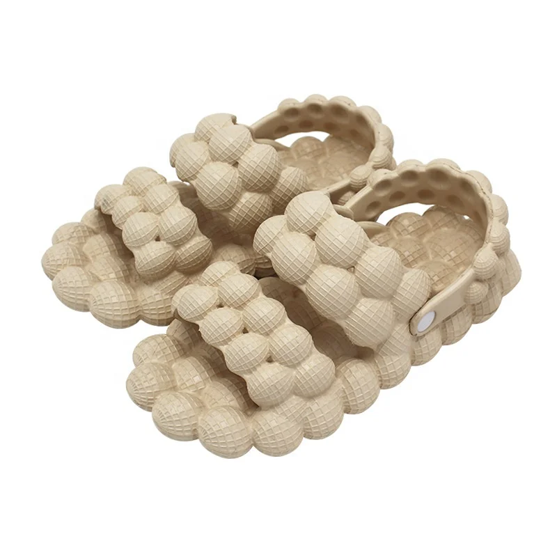 Dropship  new arrival funny lychee bubble flat sandals unisex red bubble slipper open toe bubble slides sandals 2022