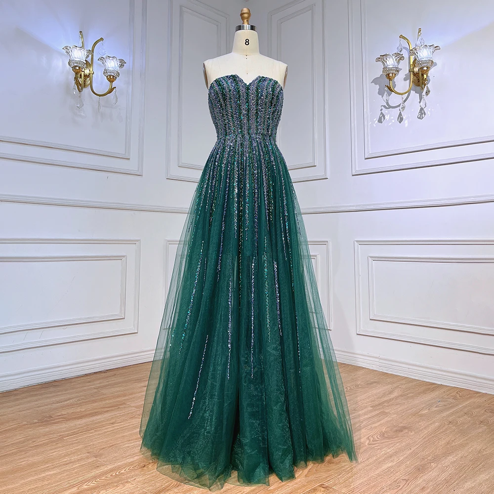Green Cape Sleeves A Line Beaded Full-length Evening Dresses Serene Hill LA71912 Long 2023 Party Gowns For Woman Wedding