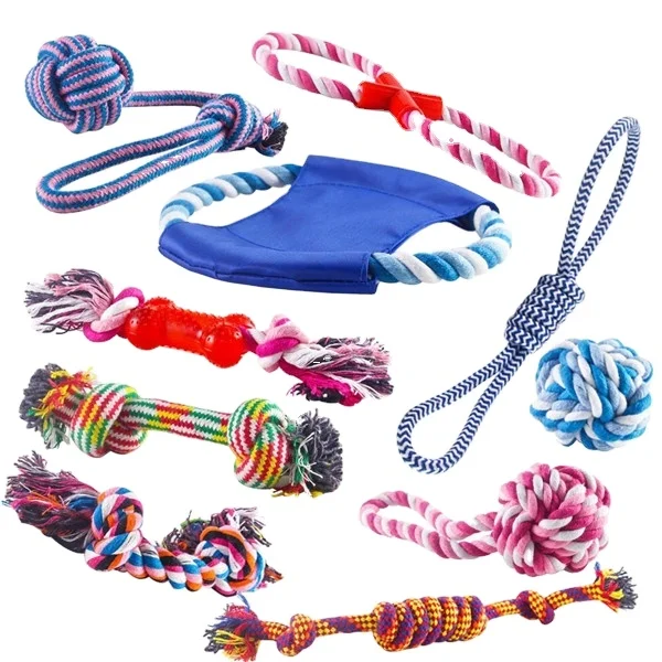 Custom Durable cotton rope dog toys 10 pack gift set Free assortment pet chew toys