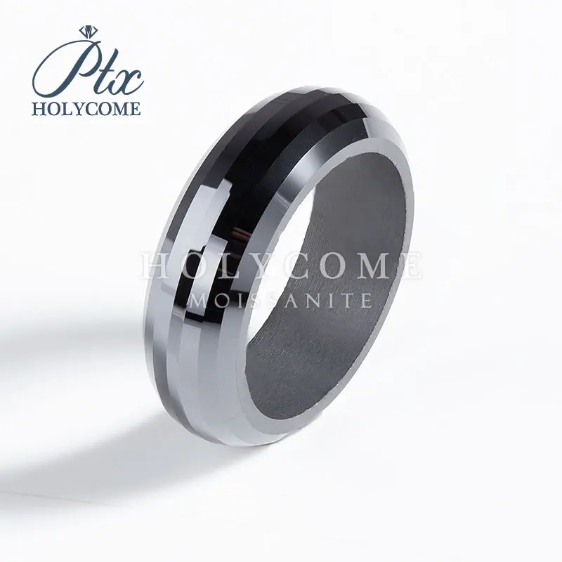 ay whole Black moissanite ring width 6mm new shape very cool band WuZhou Holycome Moissanite  hip popJewelry