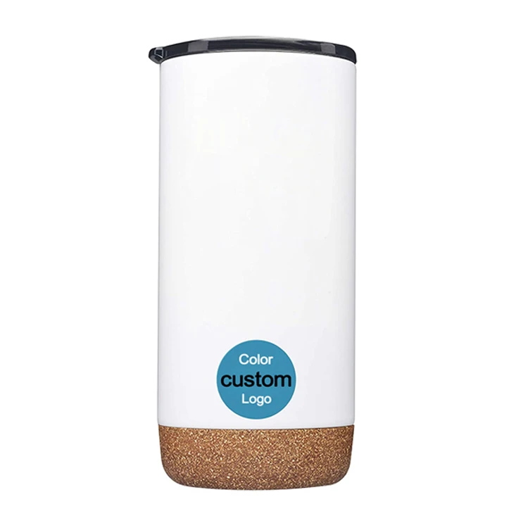 Wholesale Customized Matte Insulated Tea Coffee Mug Stainless Steel Cork Bottom tumblers with Rrok Bottom