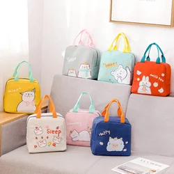 Custom logo cartoon cute lunch tote bags wholesale canvas school insulated kids lunch box bag